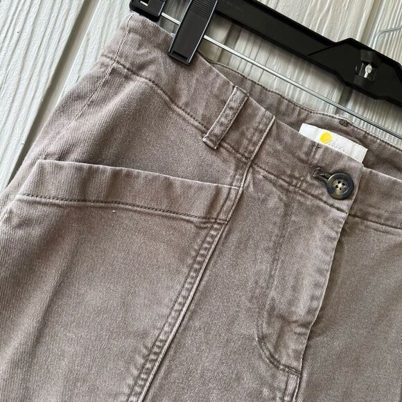 Boden Green Cropped Stretch Cargo Pants Sz 6 Ankle Length Patch Pockets - Picture 3 of 7